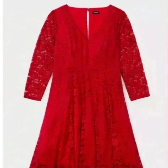TORRID size 4 red lace mini skater dress - Picture 5 of 6